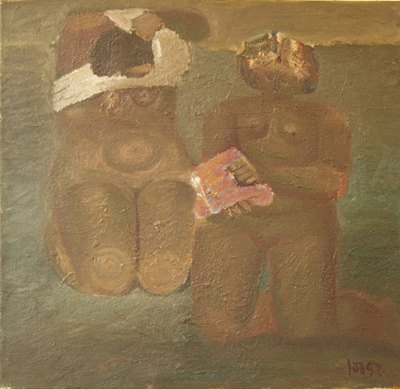Купальщицы, 1997, 50х50, х/м.